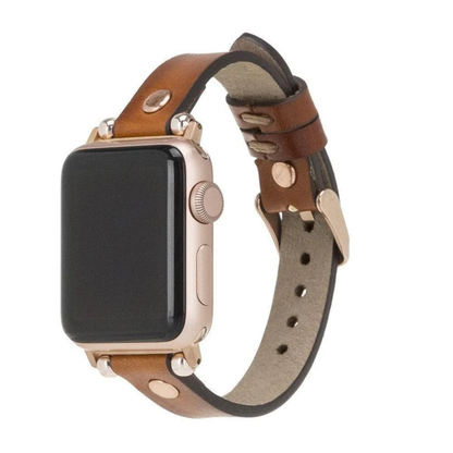 Apple Watch Rustic Brown Leather Strap - Detroit