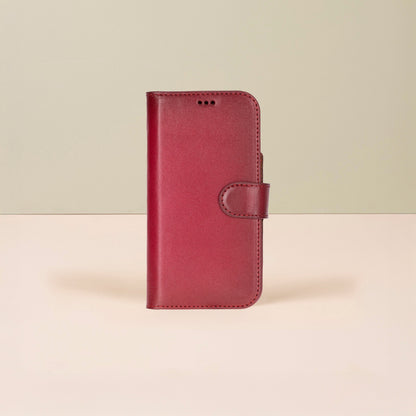 Leathere iPhone 17 Wallet Case – Red Edition - New York