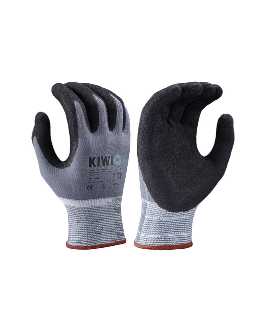 Kiwi A4 Cut Resistant Nitrile Palm Coated Polyethylene Blend Knit Grey Grip Gloves [54100]