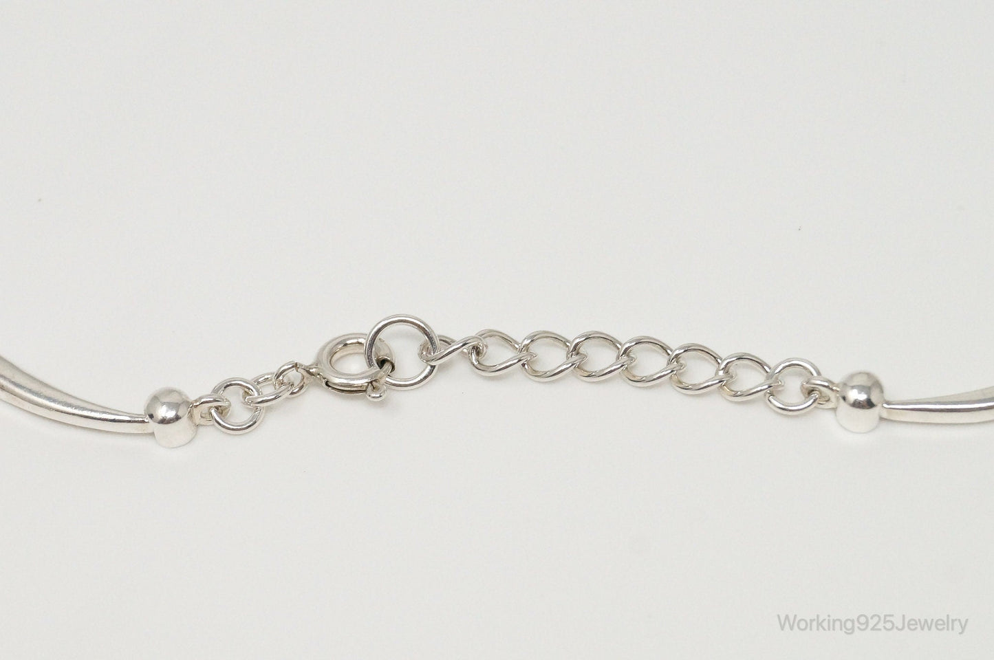 Vintage Modernist Style Garnet Sterling Silver Necklace