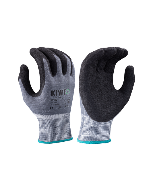 Kiwi A5 Cut Resistant Nitrile Palm Coated Polyethylene Blend Knit Grey Grip Gloves [55100]