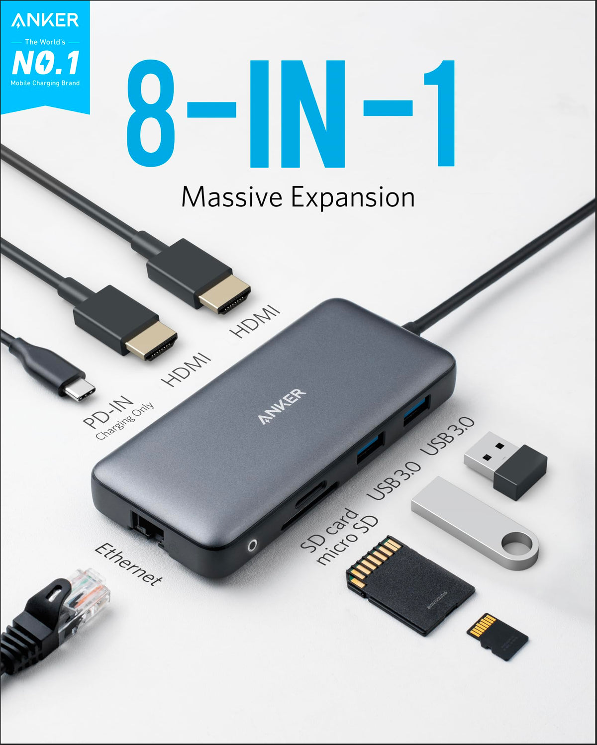 Anker <b>553</b> USB-C Hub (8-in-1) — photo 2 of 8