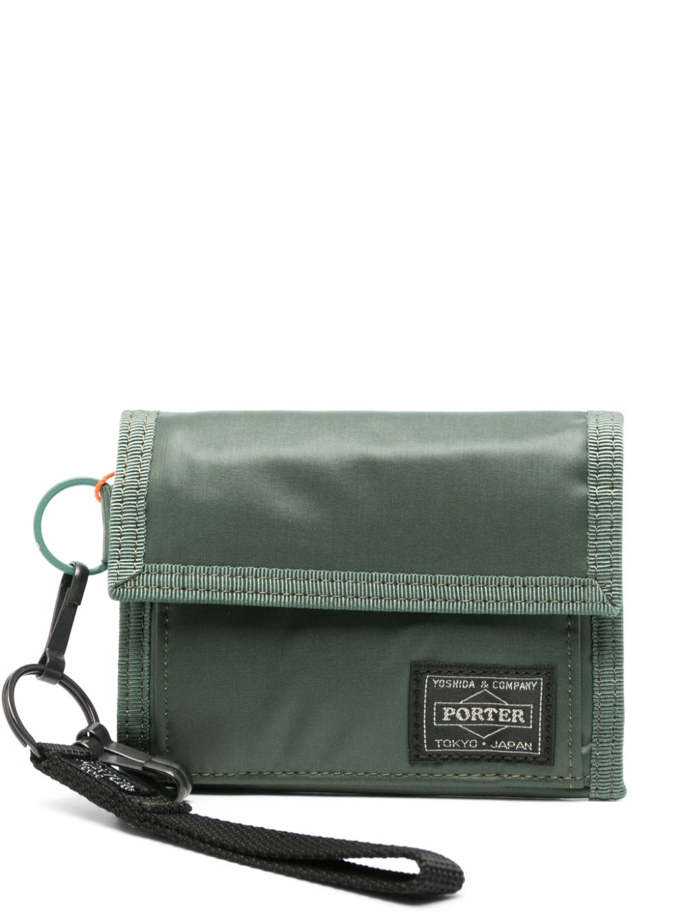 PORTER Mini Tri-Fold Wallet with Keyring Attachment