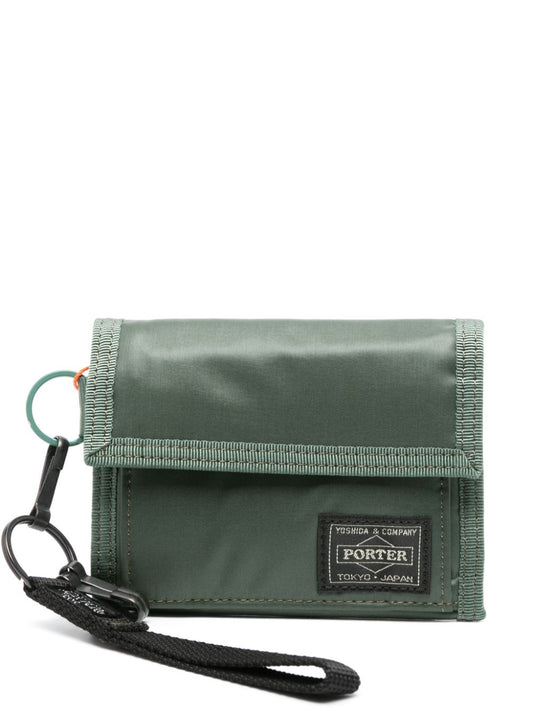 PORTER Mini Tri-Fold Wallet with Keyring Attachment