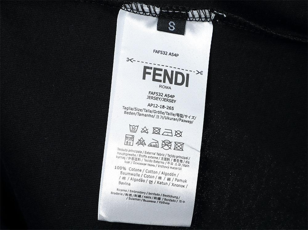 Fendi T-Shirt without Collar 'Black-Yellow'