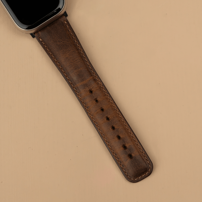 Apple Watch Dark Brown Leather Strap - Boston