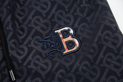 Burberry Men's Striped Cotton Knit Basketball Shorts 'Navy'