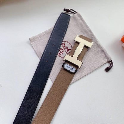 Hermes Men Beige Buckle Belt 'Brown'