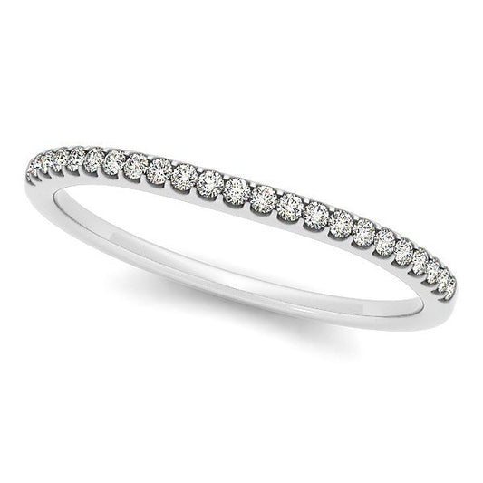 14k White Gold Scallop Setting Round Diamond Wedding Band (1/10 cttw) — photo 1 of 2