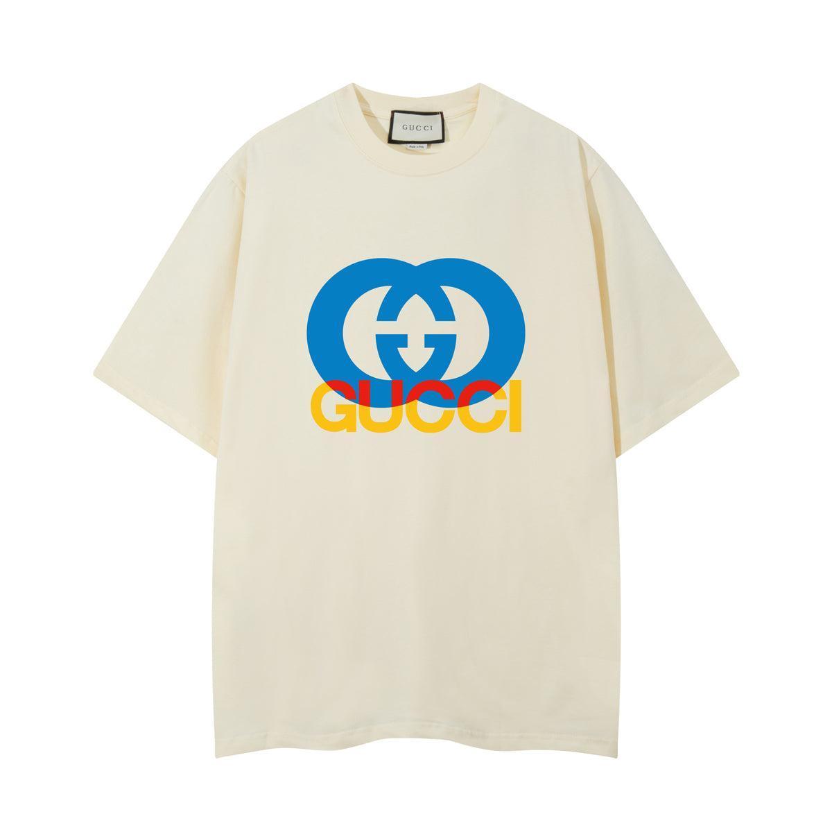 Gucci Beige Cotton T-Shirt - Luxury Casual Crew Neck (Men's)