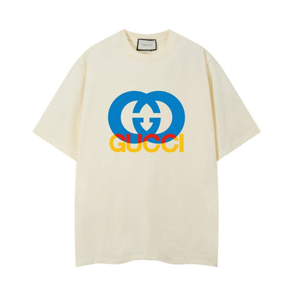 Gucci Beige Cotton T-Shirt - Luxury Casual Crew Neck (Men's)