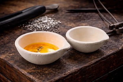 Ceramic Crucible Melting Dish Gold Silver Copper Casting Refining Alloying