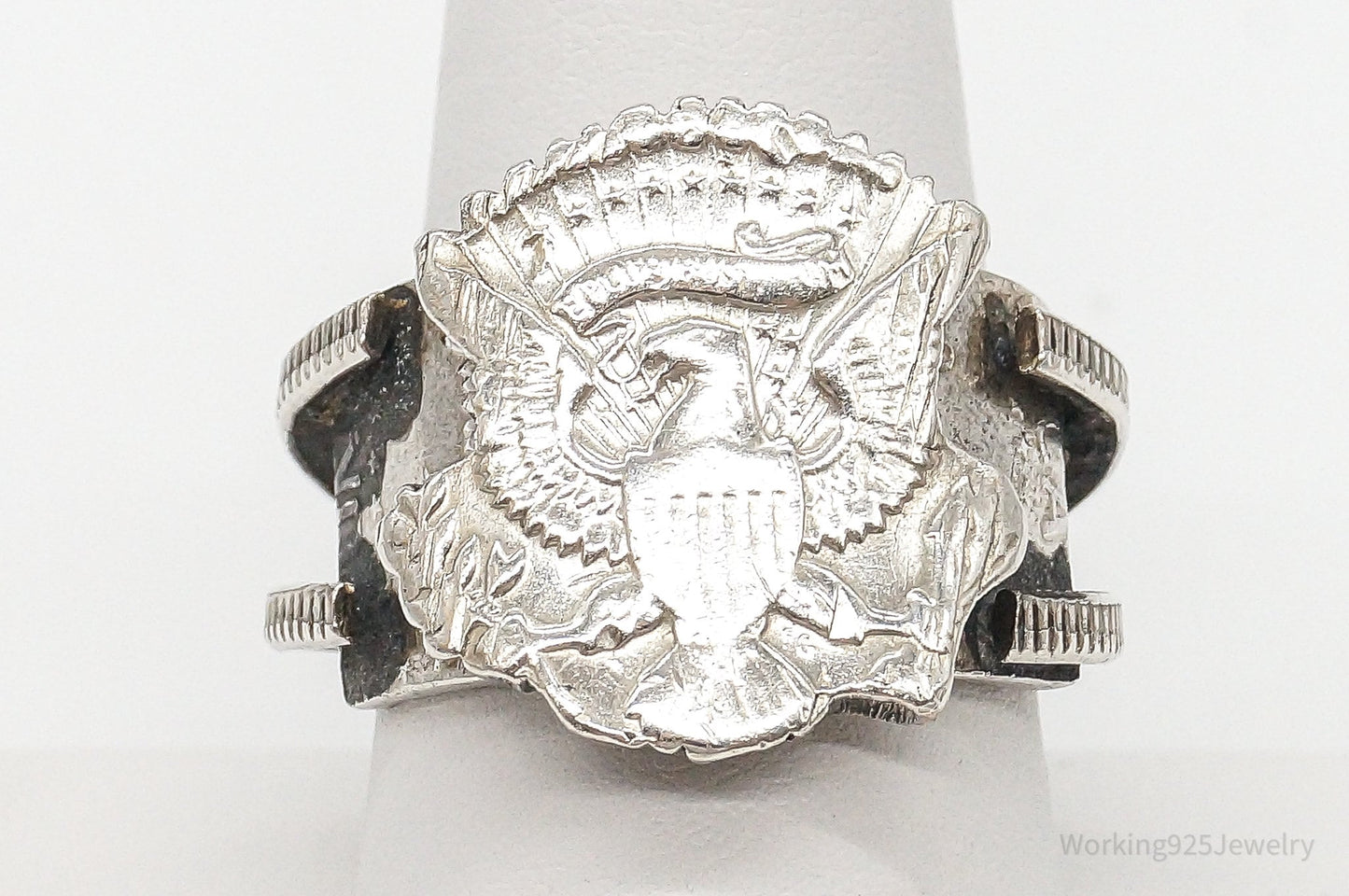 Vintage US Eagle Coin Ring – Size 9 – Silver Estate Jewelry