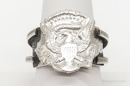 Vintage US Eagle Coin Ring – Size 9 – Silver Estate Jewelry