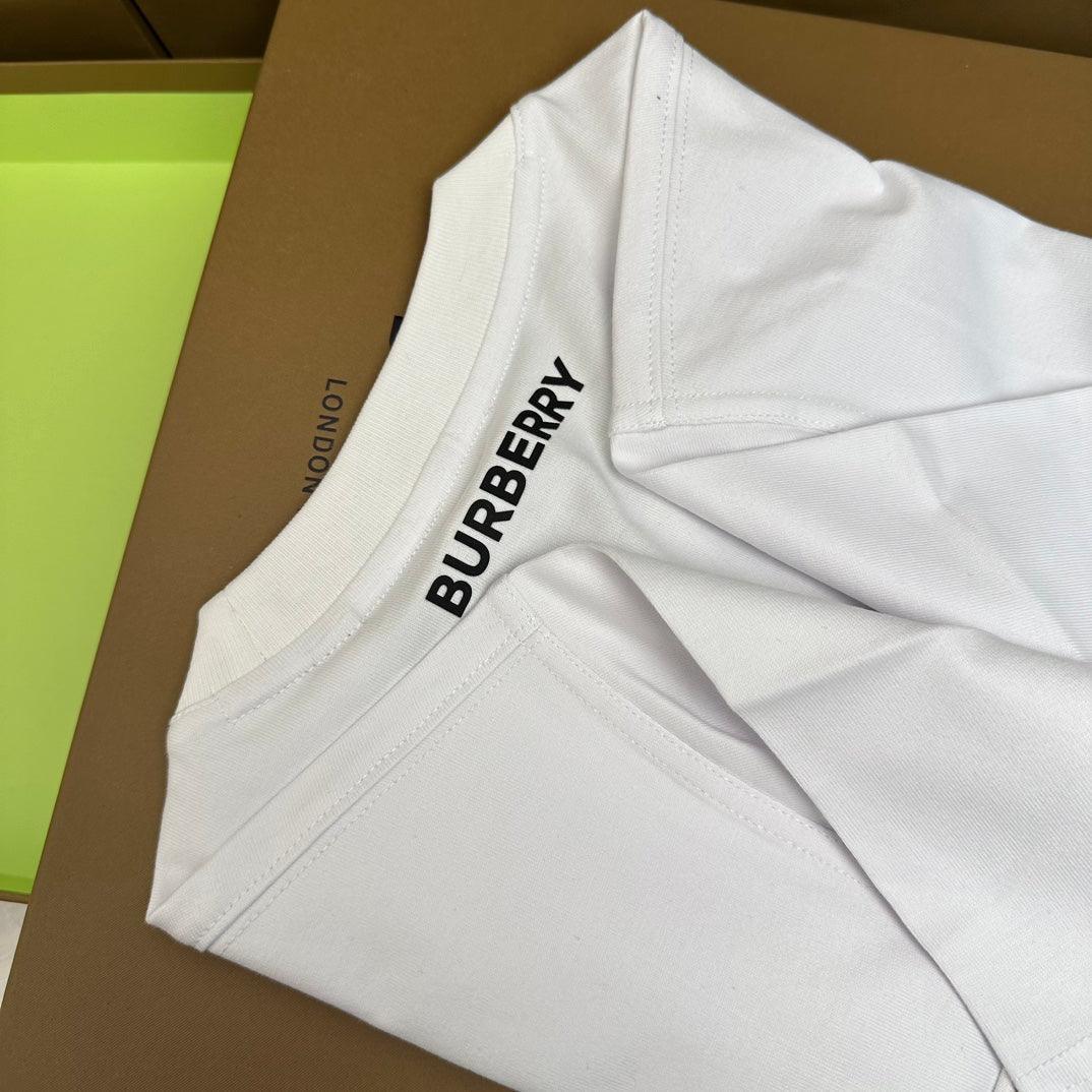 Burberry T-Shirt Without Collar 'White & Beige' - Luxury Casual Elegance
