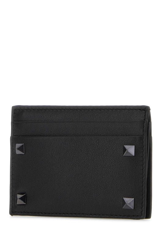 VALENTINO GARAVANI Mini Leather Rockstud Card Holder