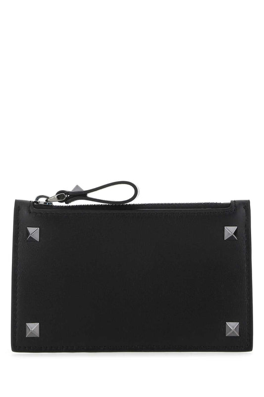 VALENTINO GARAVANI Mini Leather Rockstud Card Holder