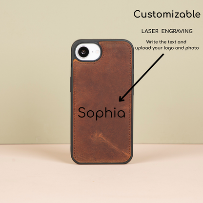 iPhone 16e Leather Wallet Case - Brown - Brooklyn