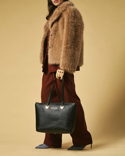 Simona (black) - Italian calf leather women's shoulder bag — photo 7 of 8