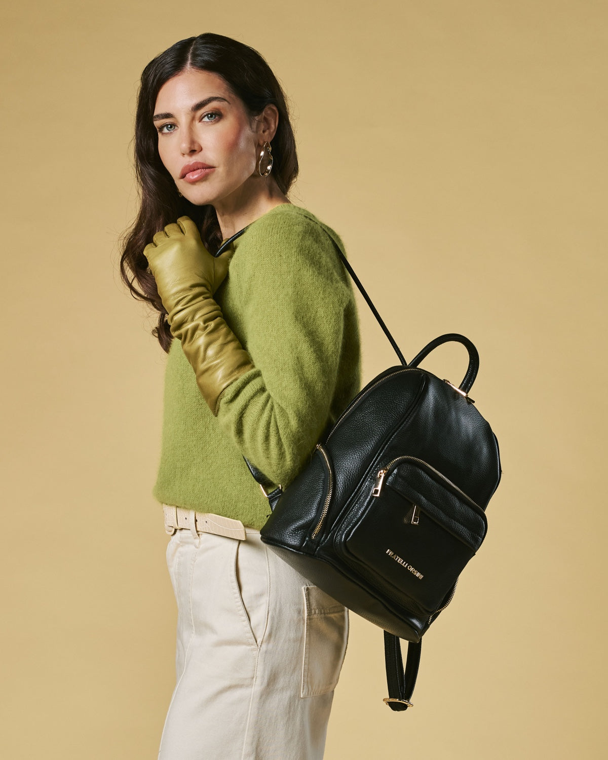 Martina (black) - Italian calf leather women's backpack — photo 6 of 7