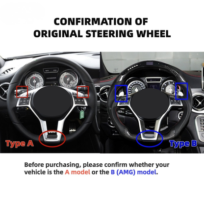 Real LED Steering Wheel for Mercedes-Benz AMG C63 W204, A45, CLA45, W212 & W213 2013–2014