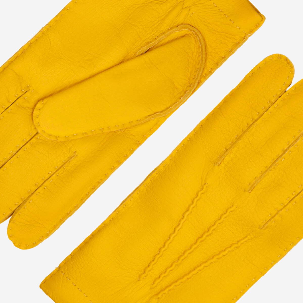 Matteo (yellow) - Italian gloves made of American deerskin leather with cashmere lining — photo 6 of 10