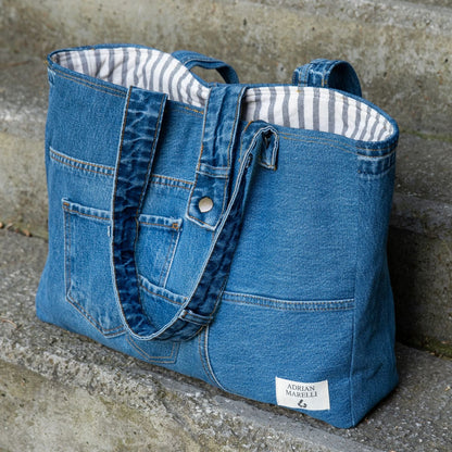 Brooklyn Heritage Tote / Recycled Denim Blue