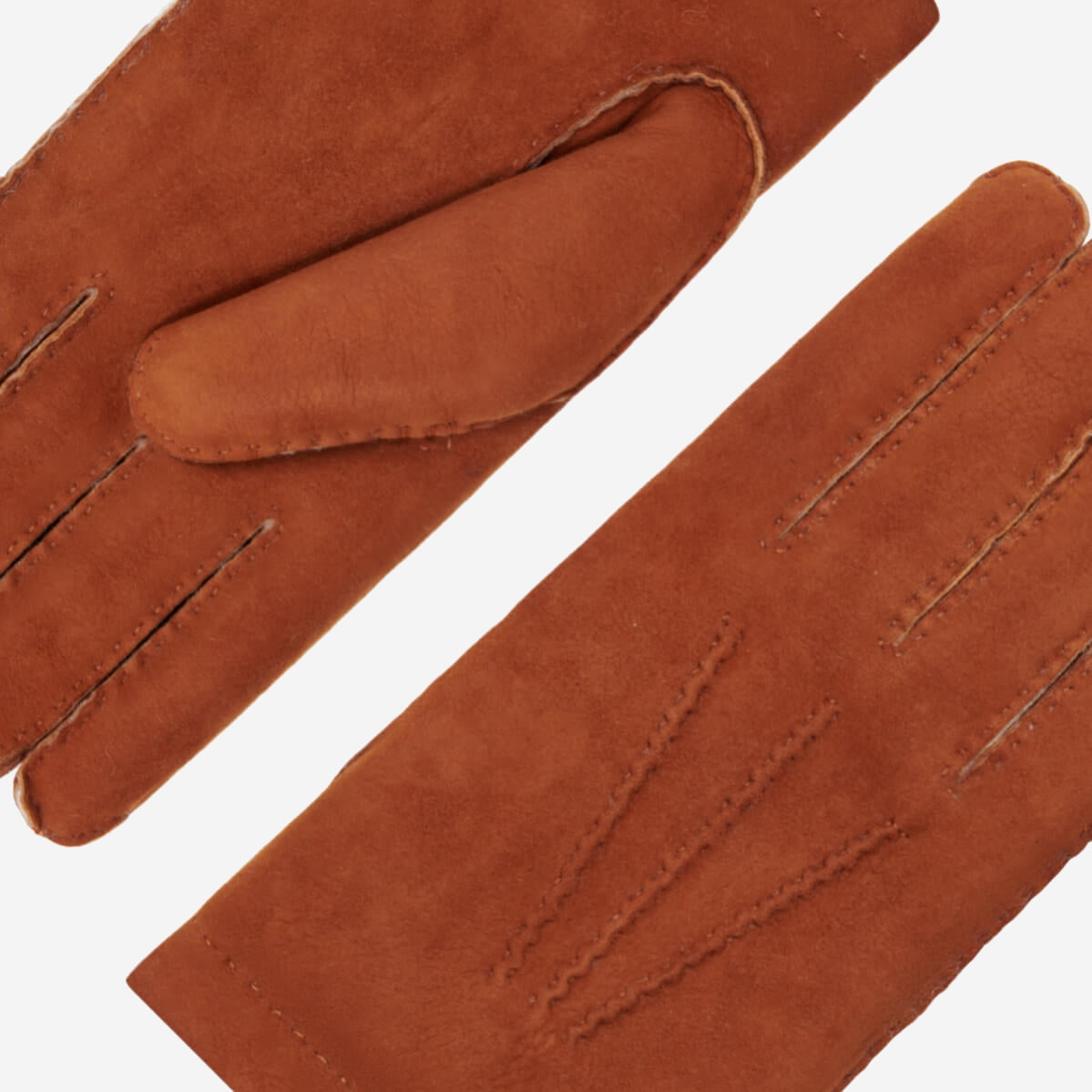 Tommaso - Italian suede leather gloves with luxurious natural sheep fur lining — photo 6 of 10