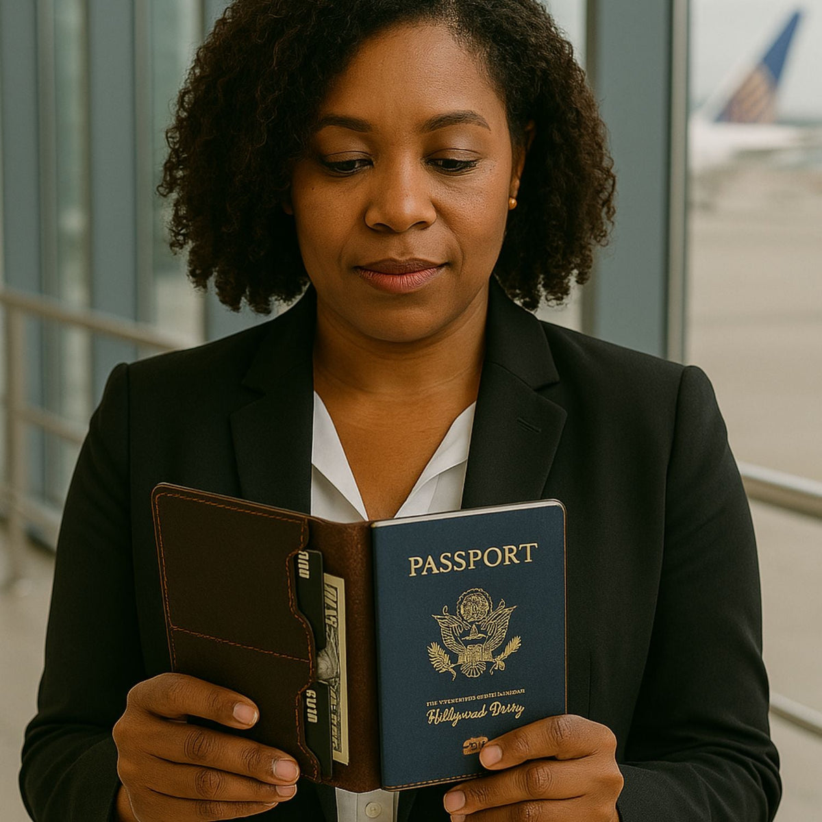 Leather Passport Holder - Dark Brown - Milan