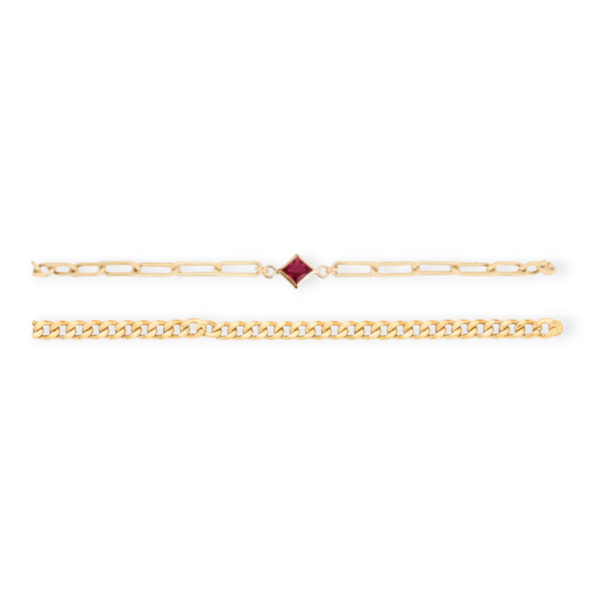 birthstone + gabi curb bracelet stack