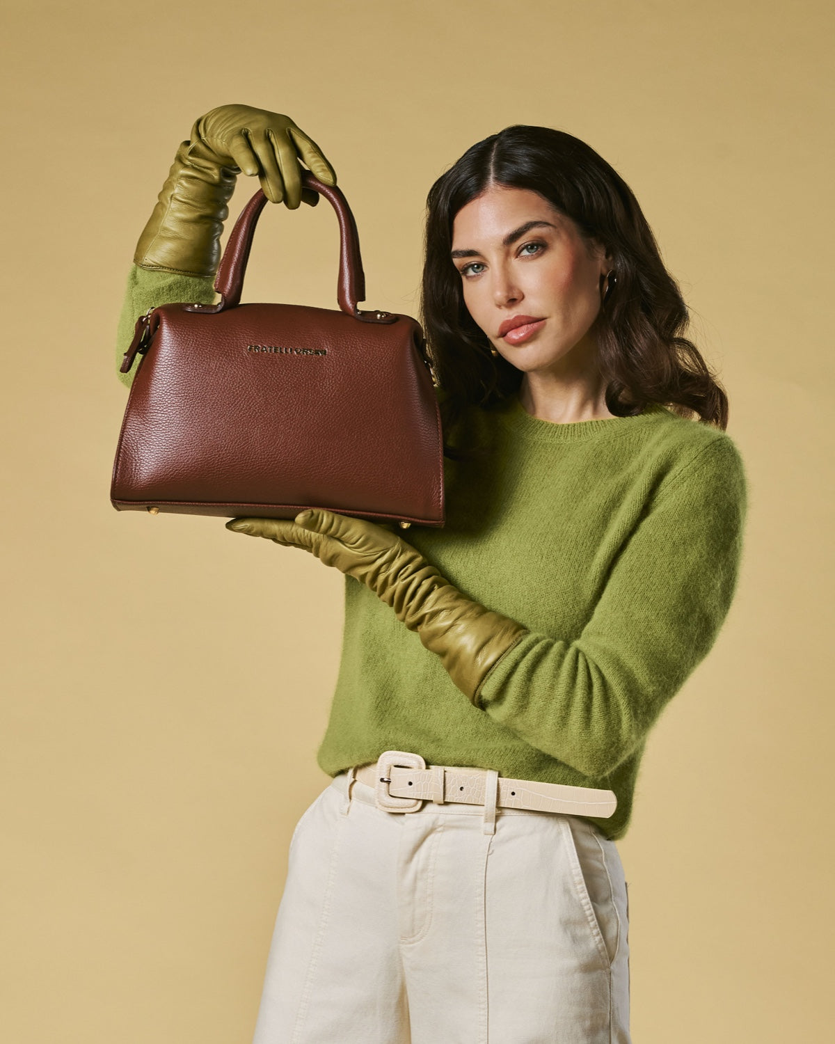 Zita (brown) - Italian calf leather women's handbag (with shoulder strap) — photo 1 of 7