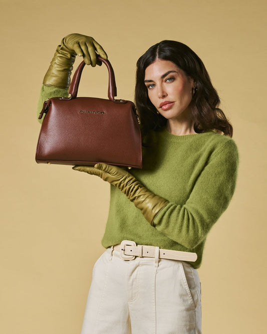 Zita (brown) - Italian calf leather women's handbag (with shoulder strap) — photo 1 of 7