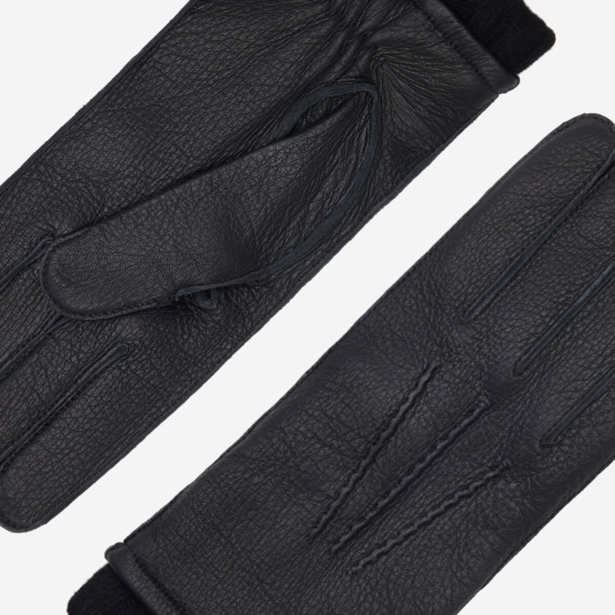 Vittoria (black) - Italian gloves made of American deerskin leather with cashmere lining — photo 6 of 10