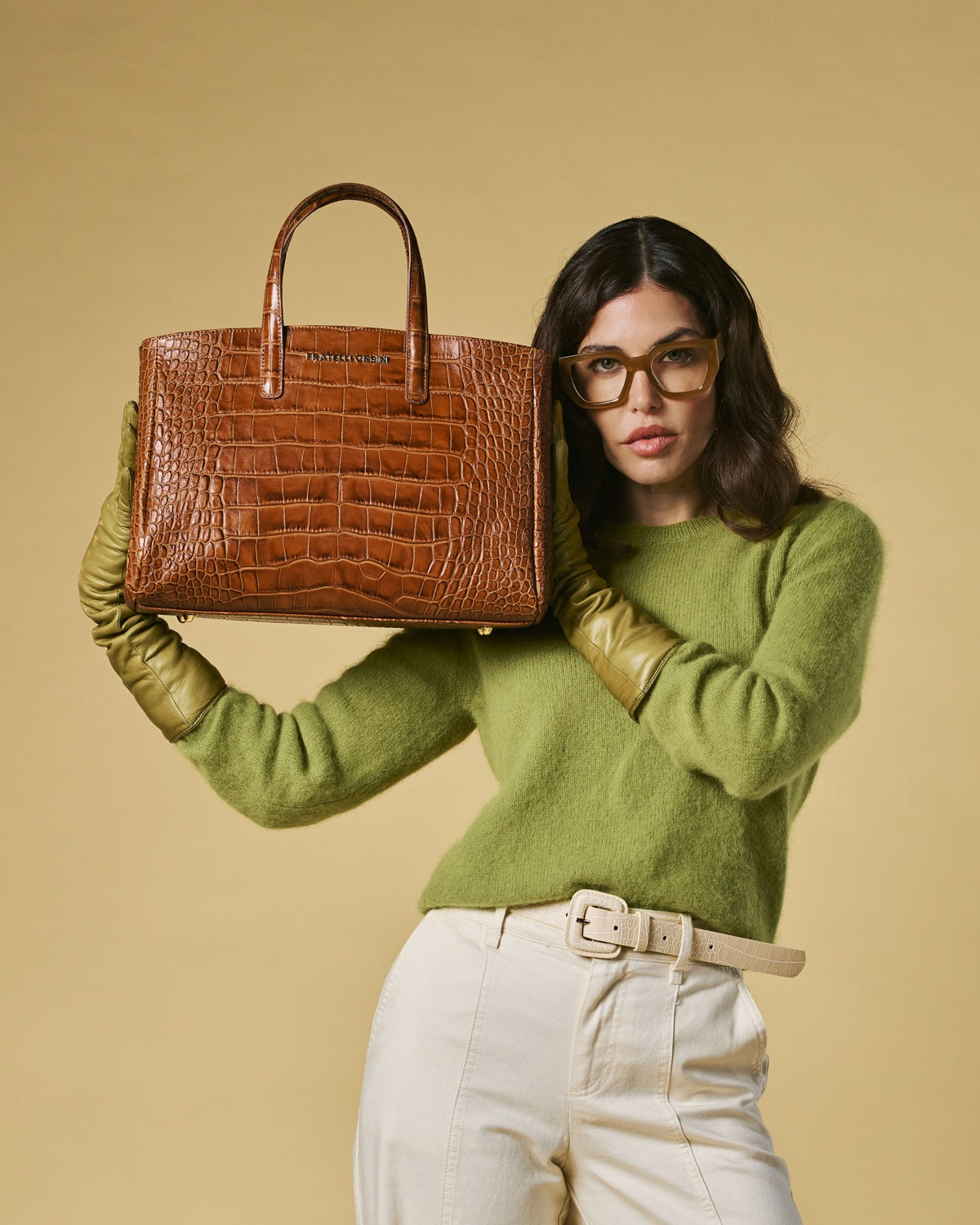 Valentina (cognac) - Italian calf leather women's handbag (with shoulder strap) — photo 9 of 9