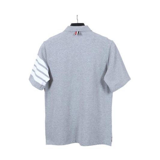 Thom Browne Grey T-Shirt with Collar