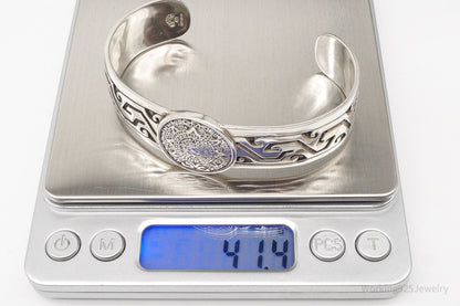 Vintage Escorcia Mexico Mayan Calendar Sterling Silver Cuff Bracelet – 41.4 g Estate Jewelry — photo 9 of 10