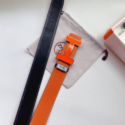 Hermes Men Orange Buckle Belt 'Orange'
