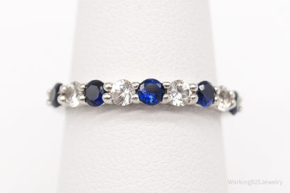 Vintage SAI Lab Sapphire Cubic Zirconia Sterling Silver Ring - Size 6.75
