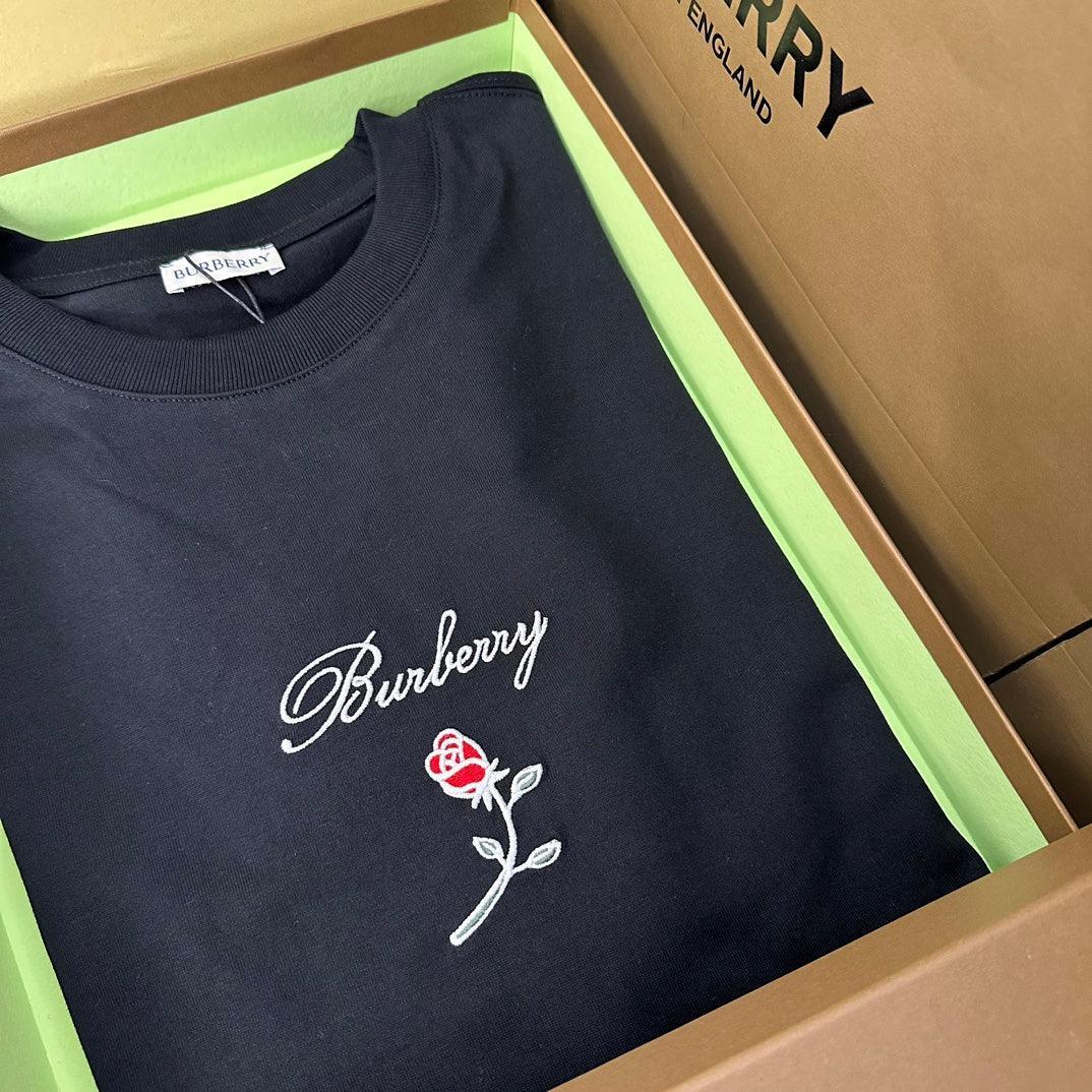 Burberry T-Shirt With Rose Without Collar 'Black'