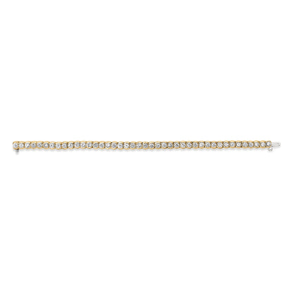 14K Yellow Gold 8.00 Cttw Half Bezel Set Diamond Tennis Bracelet (H-I Color, SI2-I1 Clarity) - 7" Inches