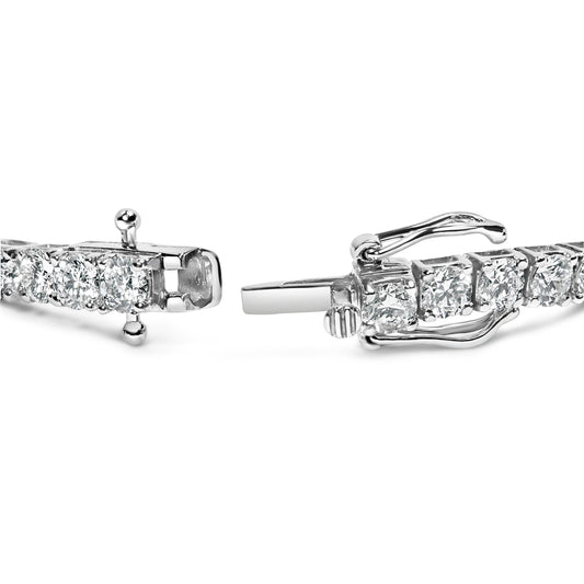 14K White Gold 2.00 Cttw Lab-Grown Round Diamond Four-Prong Tennis Bracelet