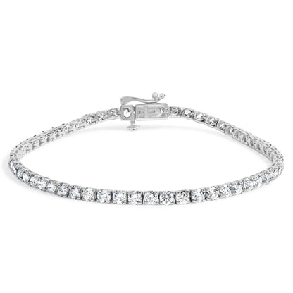14K White Gold 5.0 Cttw Lab Grown Diamond Tennis Bracelet (F-G Color, VS1-VS2 Clarity) - 7.25" Inches