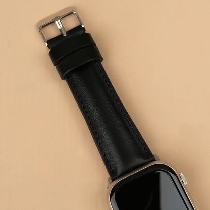 Apple Watch Black Leather Strap - Boston