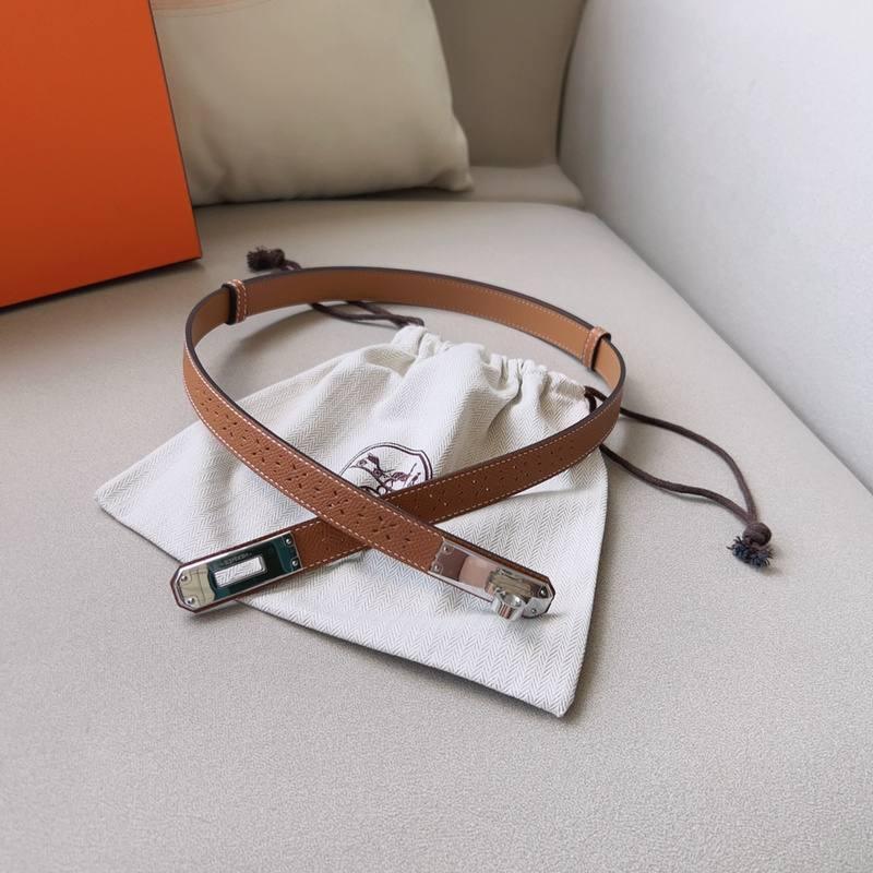 Hermes Men Silver Buckle Belt 'Brown'