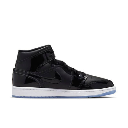 Air Jordan 1 Mid SE 'Space Jam' - Iconic Black Patent Leather Sneakers
