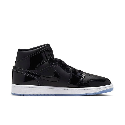 Air Jordan 1 Mid SE 'Space Jam' - Iconic Black Patent Leather Sneakers