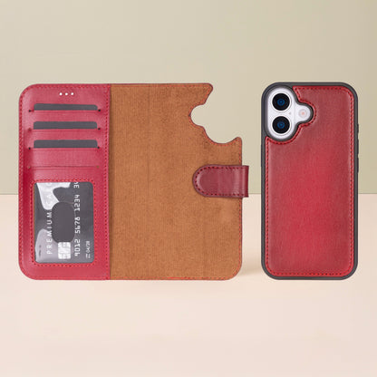Leathere iPhone 17 Wallet Case – Red Edition - New York