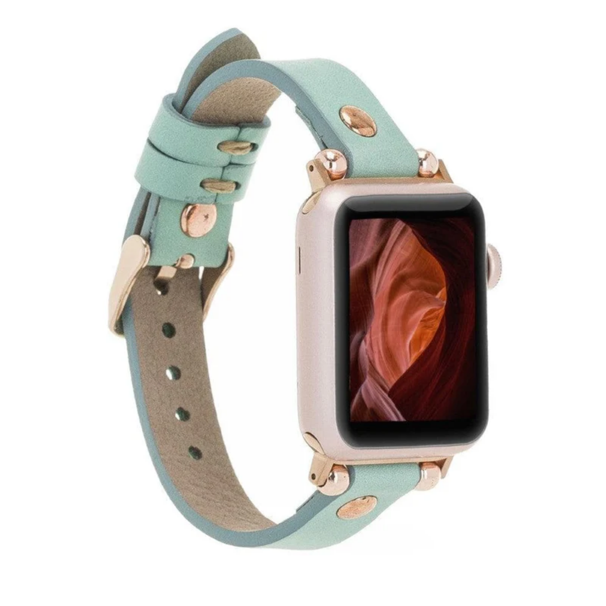 Apple Watch Mint Green Leather Strap - Detroit