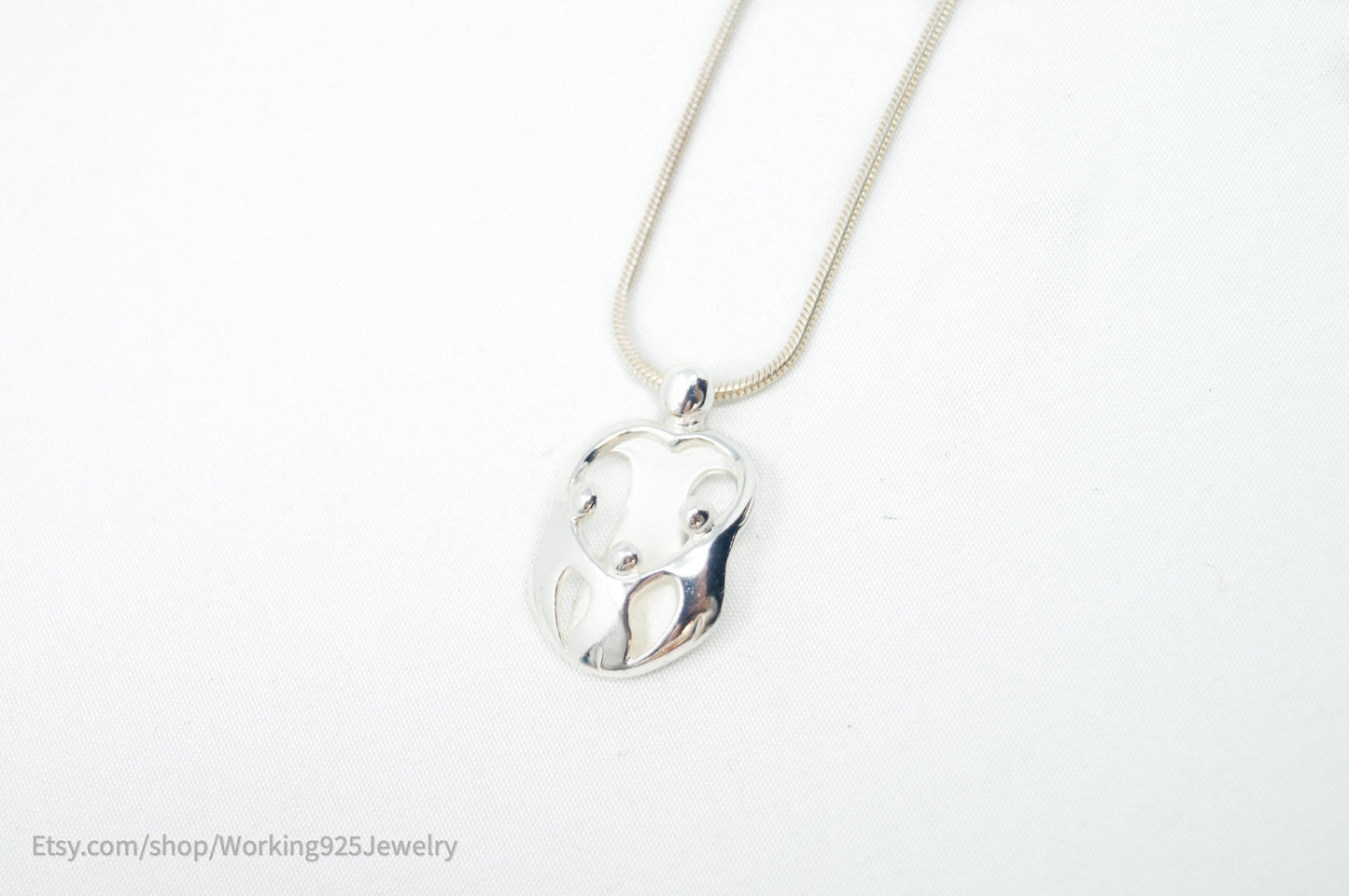 Vintage Designer Carolyn Pollack Relios Mothers Love Sterling Silver Necklace