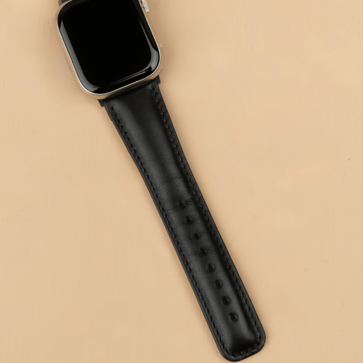 Apple Watch Black Leather Strap - Boston